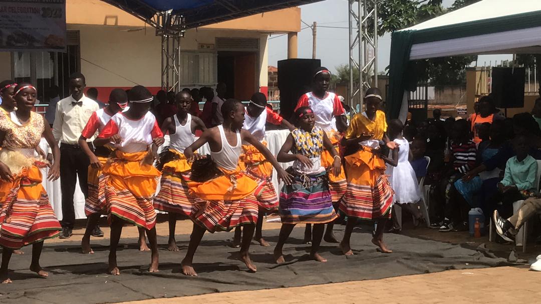 Students performing traditional dance